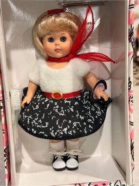 Ginny Doll in White Top & Black Skirt with Red Accents